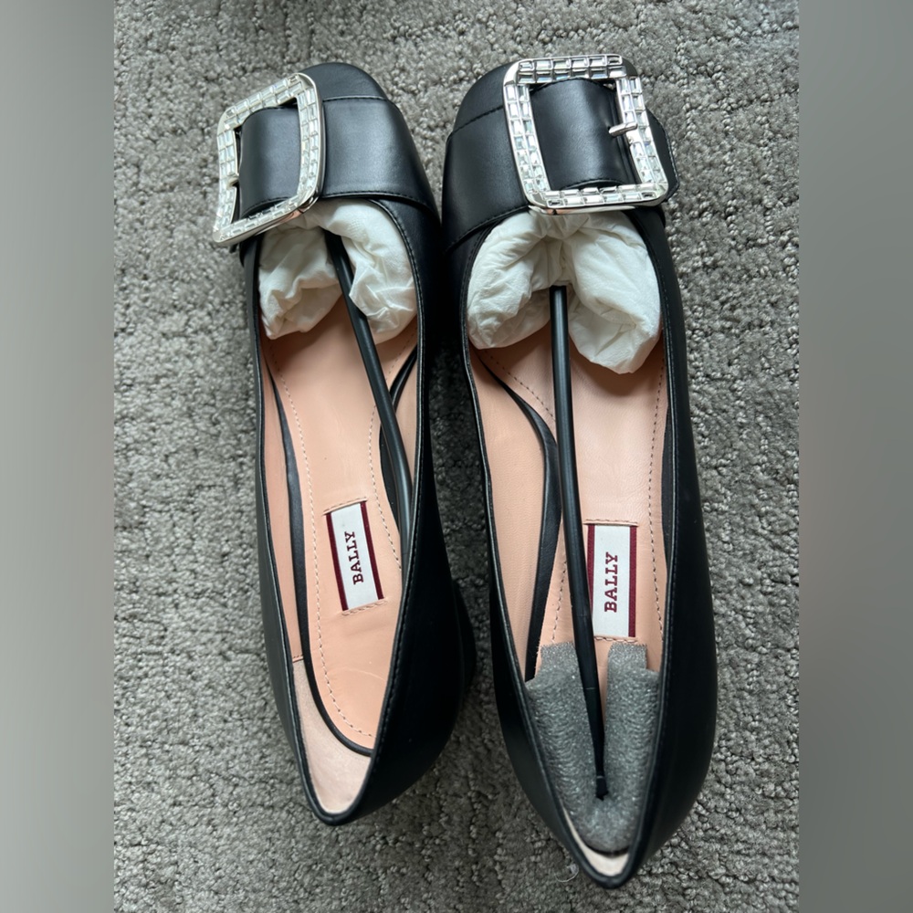 Bally Ladies Jackie Black Leather Pumps size 5.5 EU 36 Brand New NWOT